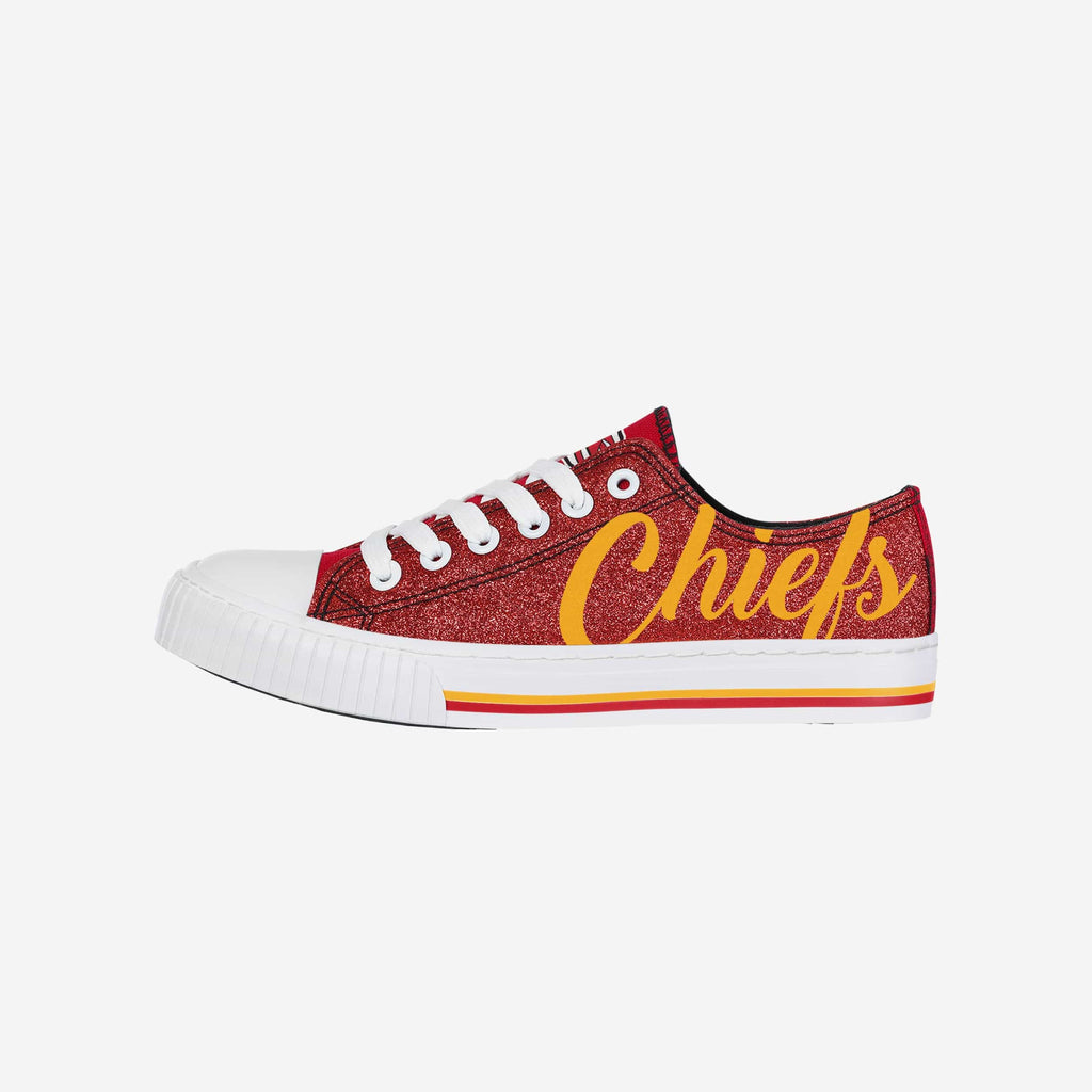 Kansas City Chiefs Womens Color Glitter Low Top Canvas Shoes FOCO 6 - FOCO.com