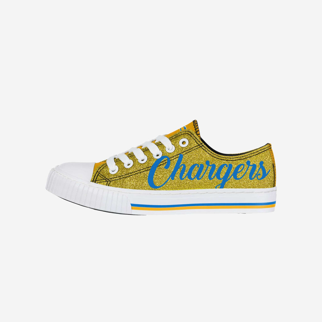 Los Angeles Chargers Womens Color Glitter Low Top Canvas Shoes FOCO 6 - FOCO.com