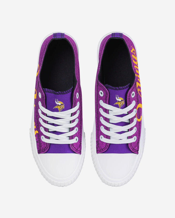 Minnesota Vikings Womens Color Glitter Low Top Canvas Shoes FOCO - FOCO.com