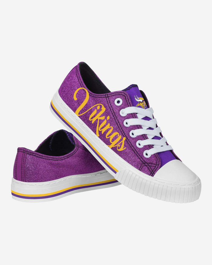 Minnesota Vikings Womens Color Glitter Low Top Canvas Shoes FOCO - FOCO.com