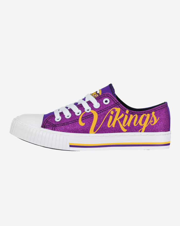 Minnesota Vikings Womens Color Glitter Low Top Canvas Shoes FOCO 6 - FOCO.com