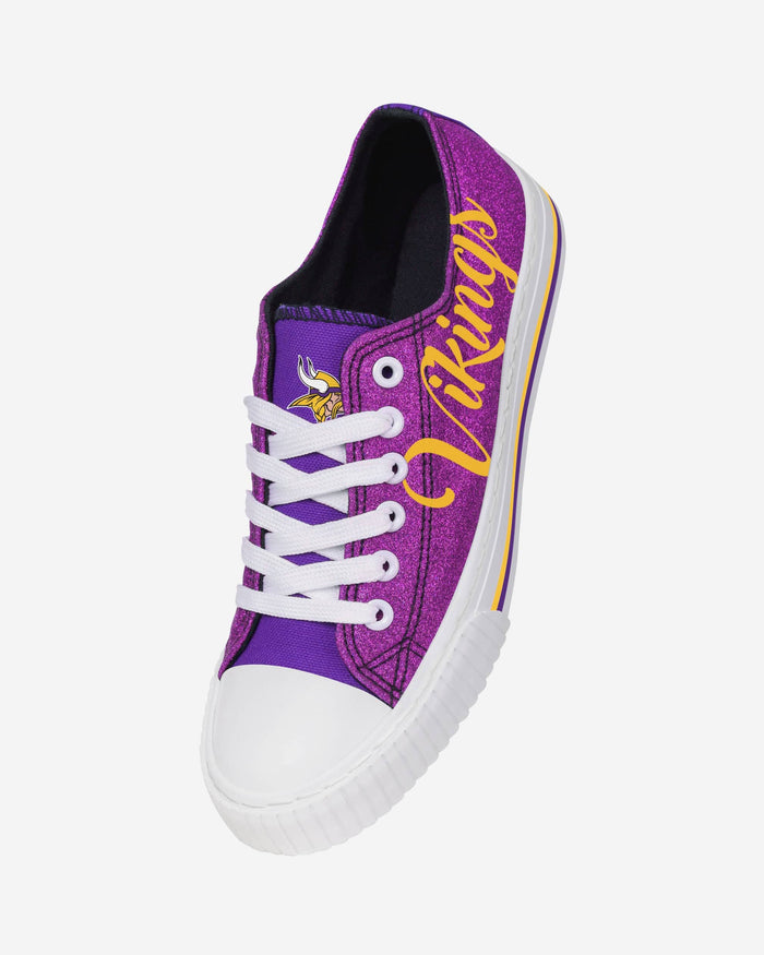 Minnesota Vikings Womens Color Glitter Low Top Canvas Shoes FOCO - FOCO.com