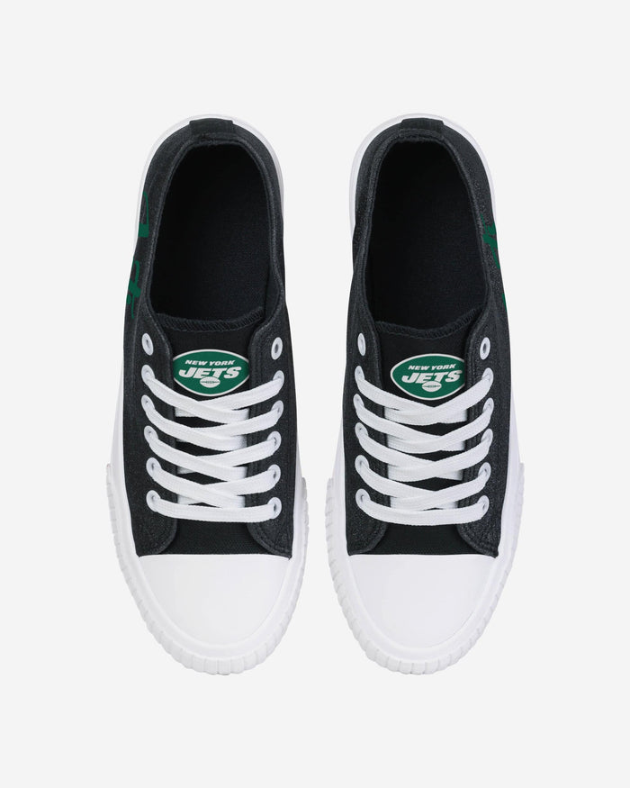 New York Jets Womens Color Glitter Low Top Canvas Shoes FOCO - FOCO.com