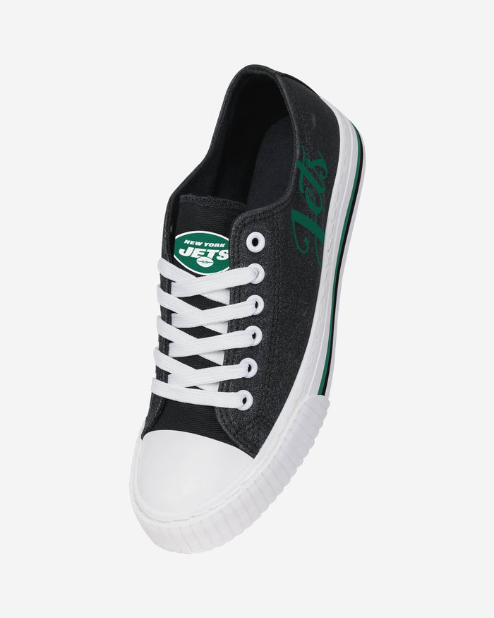 New York Jets Womens Color Glitter Low Top Canvas Shoes FOCO - FOCO.com