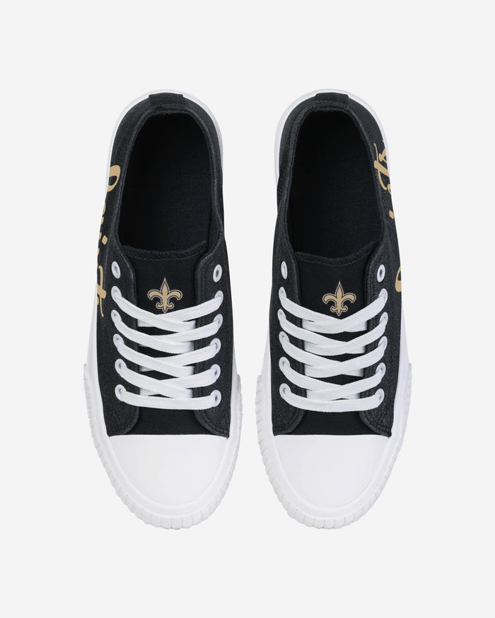 New Orleans Saints Womens Color Glitter Low Top Canvas Shoes FOCO - FOCO.com