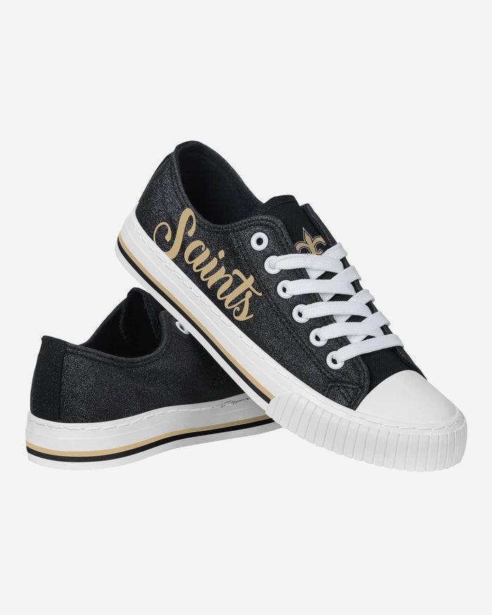 New Orleans Saints Womens Color Glitter Low Top Canvas Shoes FOCO - FOCO.com