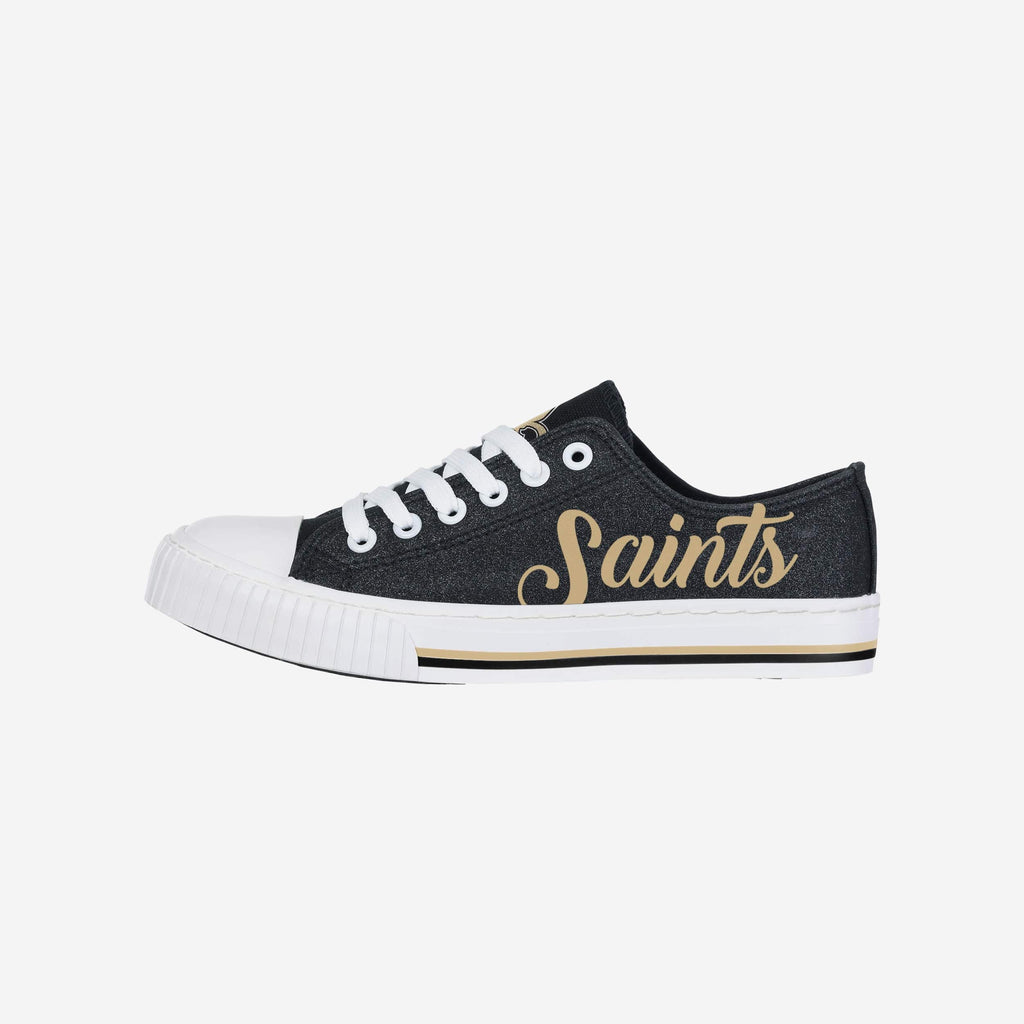 New Orleans Saints Womens Color Glitter Low Top Canvas Shoes FOCO 6 - FOCO.com