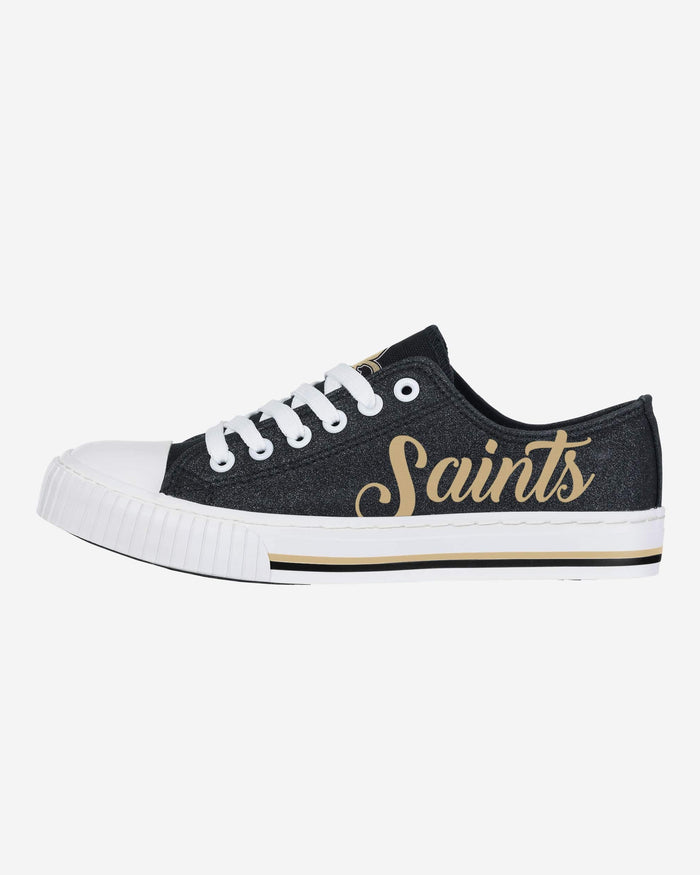 New Orleans Saints Womens Color Glitter Low Top Canvas Shoes FOCO 6 - FOCO.com