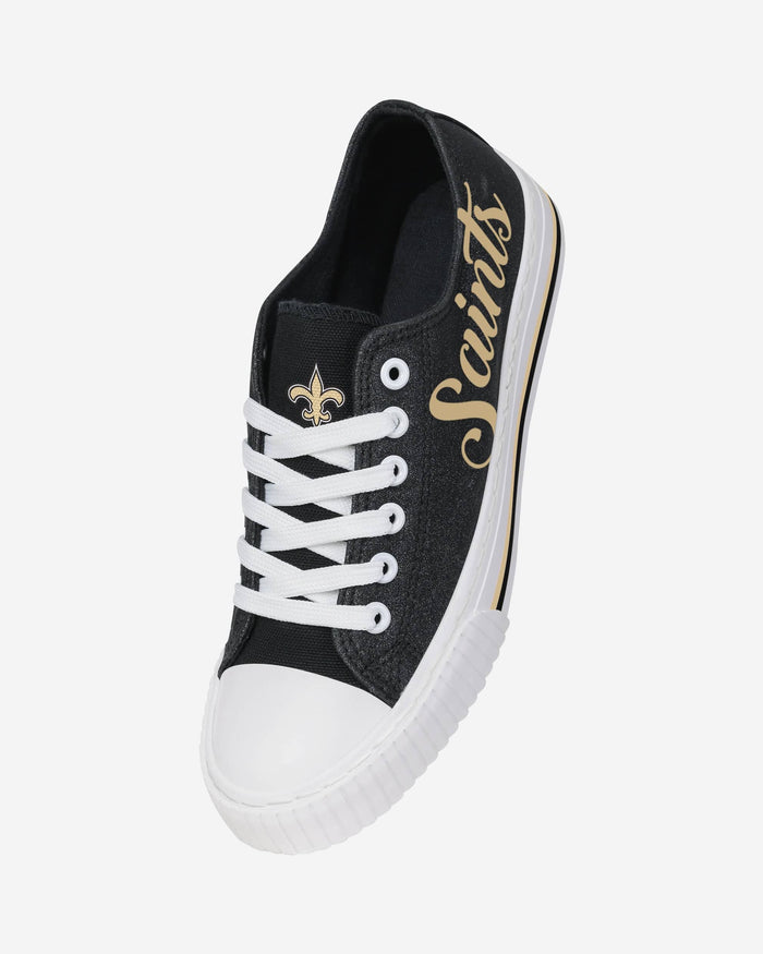 New Orleans Saints Womens Color Glitter Low Top Canvas Shoes FOCO - FOCO.com