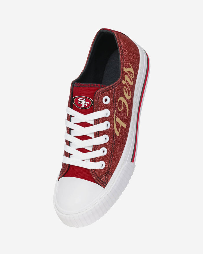 San Francisco 49ers Womens Color Glitter Low Top Canvas Shoes FOCO - FOCO.com