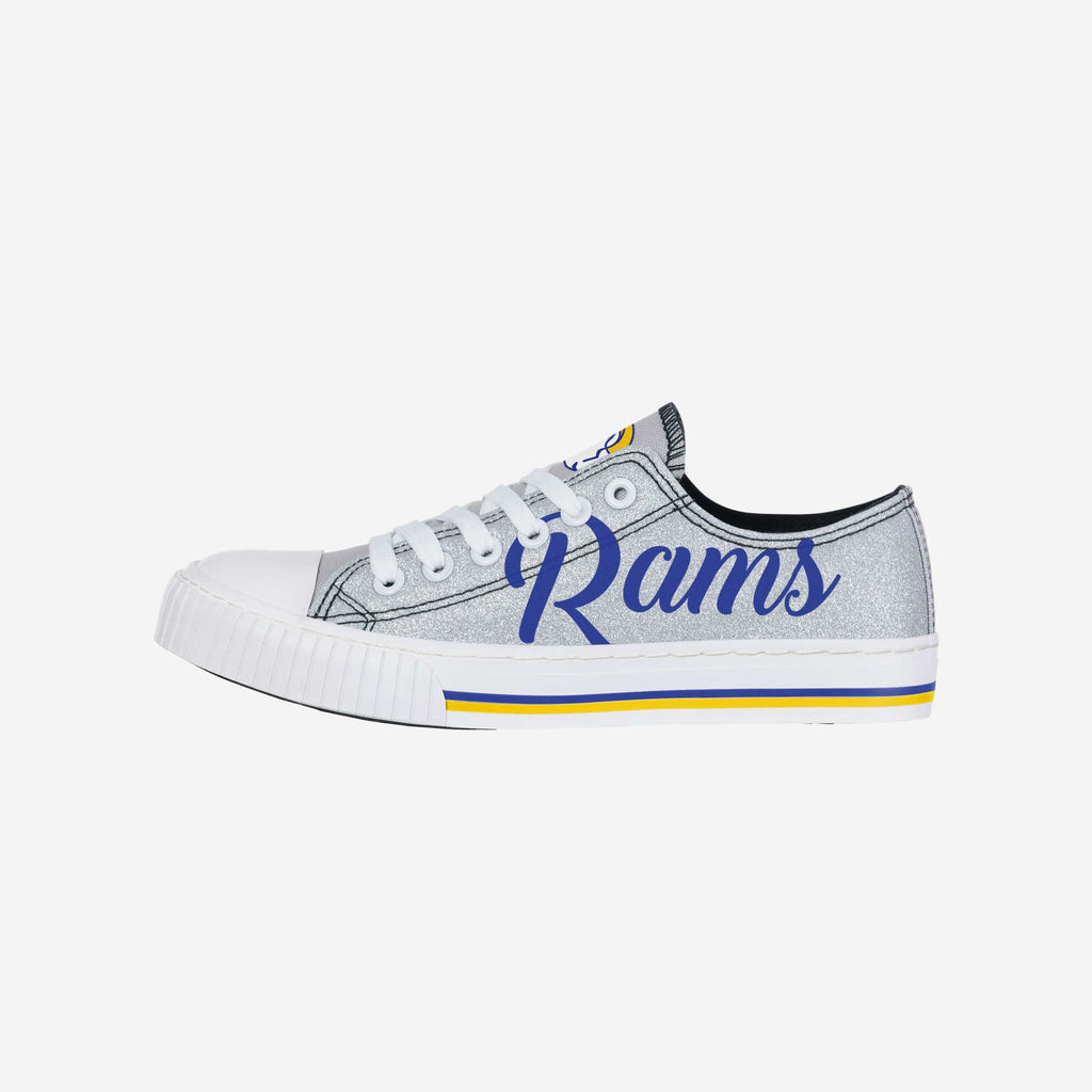 Los Angeles Rams Womens Color Glitter Low Top Canvas Shoes FOCO 6 - FOCO.com