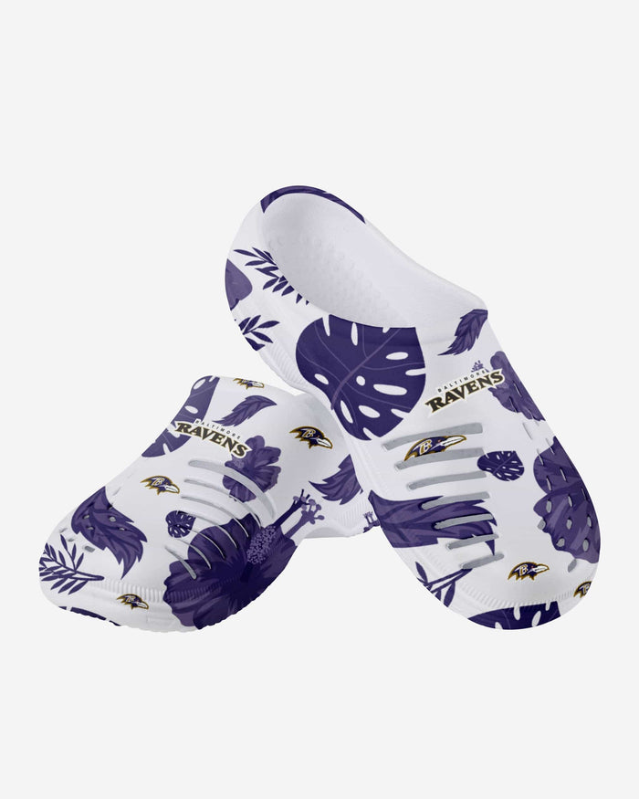 Baltimore Ravens Womens Floral White Clog FOCO - FOCO.com