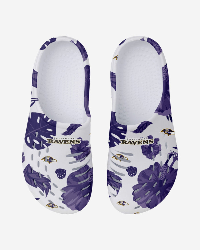 Baltimore Ravens Womens Floral White Clog FOCO - FOCO.com