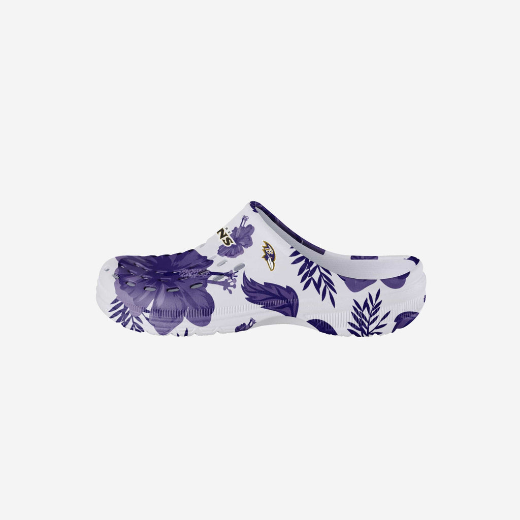 Baltimore Ravens Womens Floral White Clog FOCO S - FOCO.com