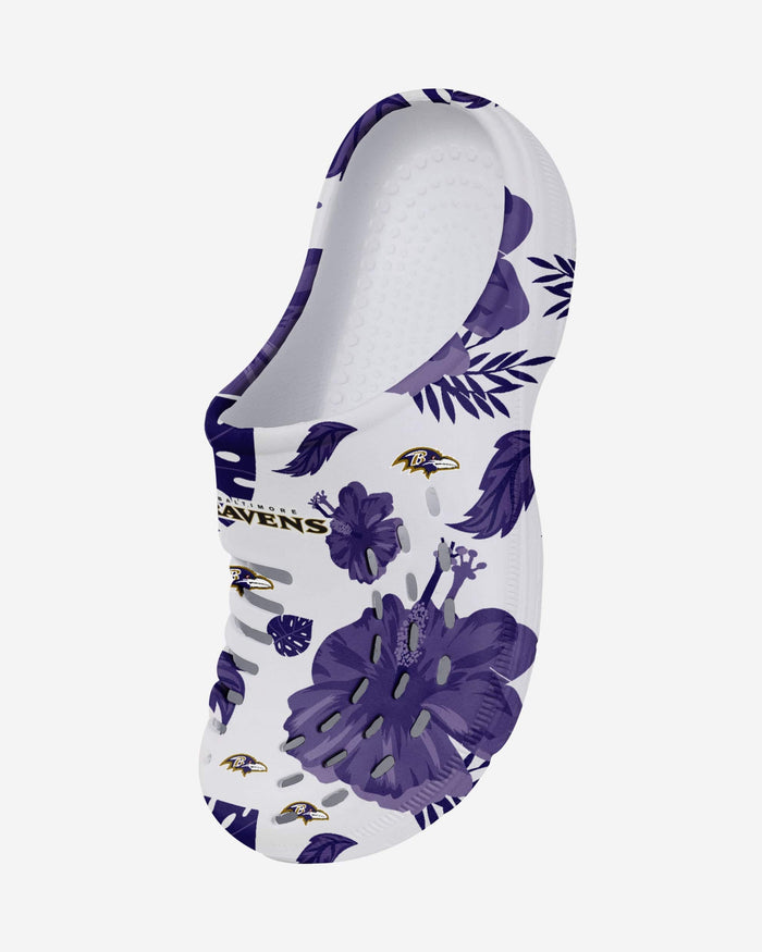 Baltimore Ravens Womens Floral White Clog FOCO - FOCO.com