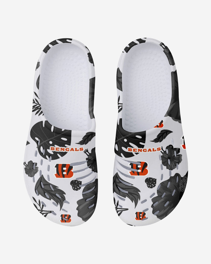 Cincinnati Bengals Womens Floral White Clog FOCO - FOCO.com