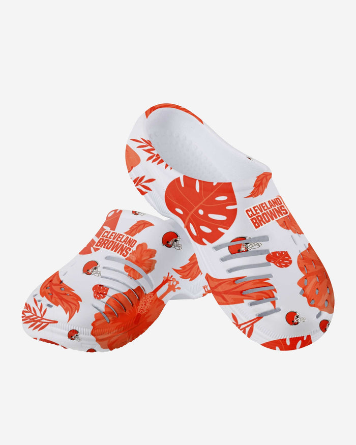 Cleveland Browns Womens Floral White Clog FOCO - FOCO.com