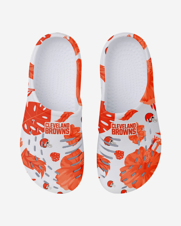 Cleveland Browns Womens Floral White Clog FOCO - FOCO.com