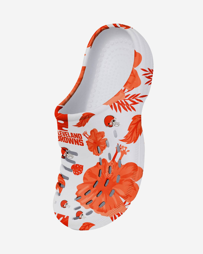 Cleveland Browns Womens Floral White Clog FOCO - FOCO.com