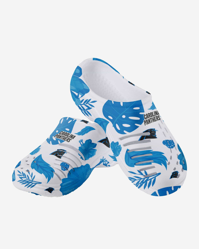 Carolina Panthers Womens Floral White Clog FOCO - FOCO.com