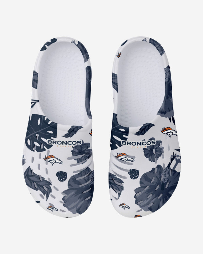 Denver Broncos Womens Floral White Clog FOCO - FOCO.com