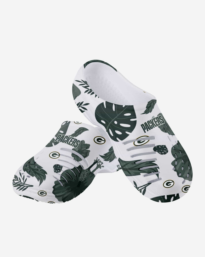 Green Bay Packers Womens Floral White Clog FOCO - FOCO.com