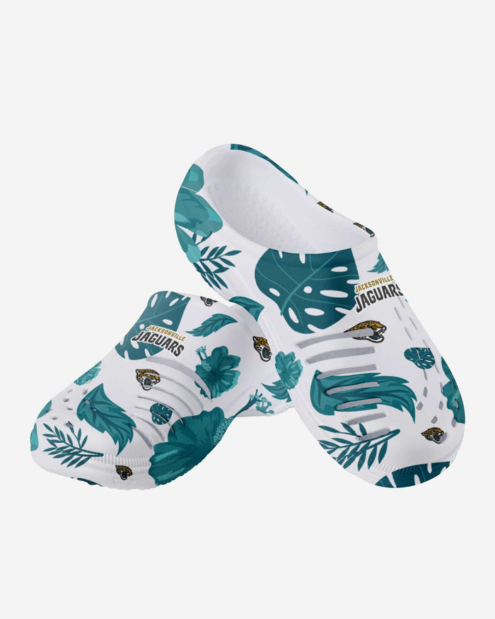 Jacksonville Jaguars Womens Floral White Clog FOCO - FOCO.com