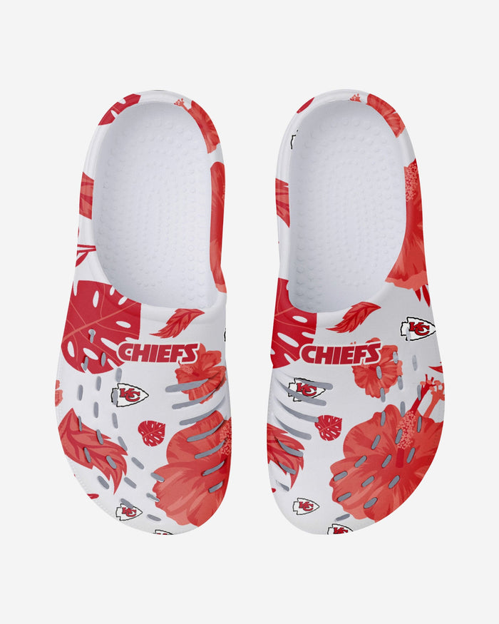 Kansas City Chiefs Womens Floral White Clog FOCO - FOCO.com