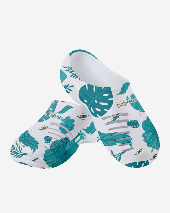 Miami Dolphins Womens Floral White Clog FOCO - FOCO.com