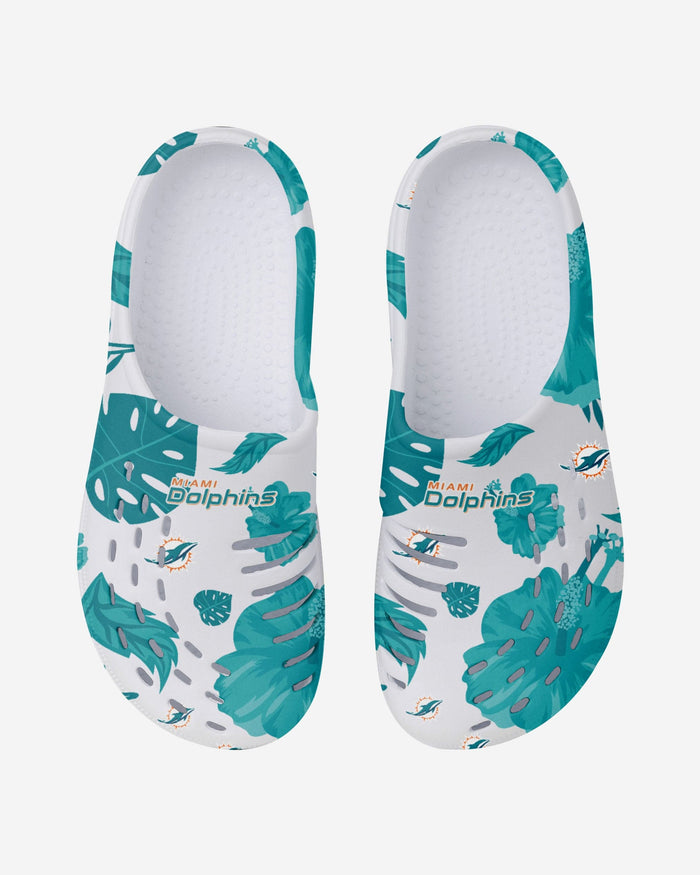 Miami Dolphins Womens Floral White Clog FOCO - FOCO.com