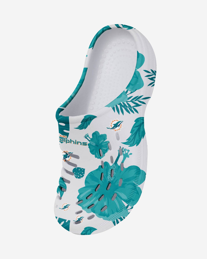 Miami Dolphins Womens Floral White Clog FOCO - FOCO.com