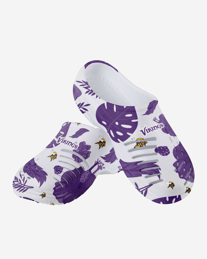 Minnesota Vikings Womens Floral White Clog FOCO - FOCO.com