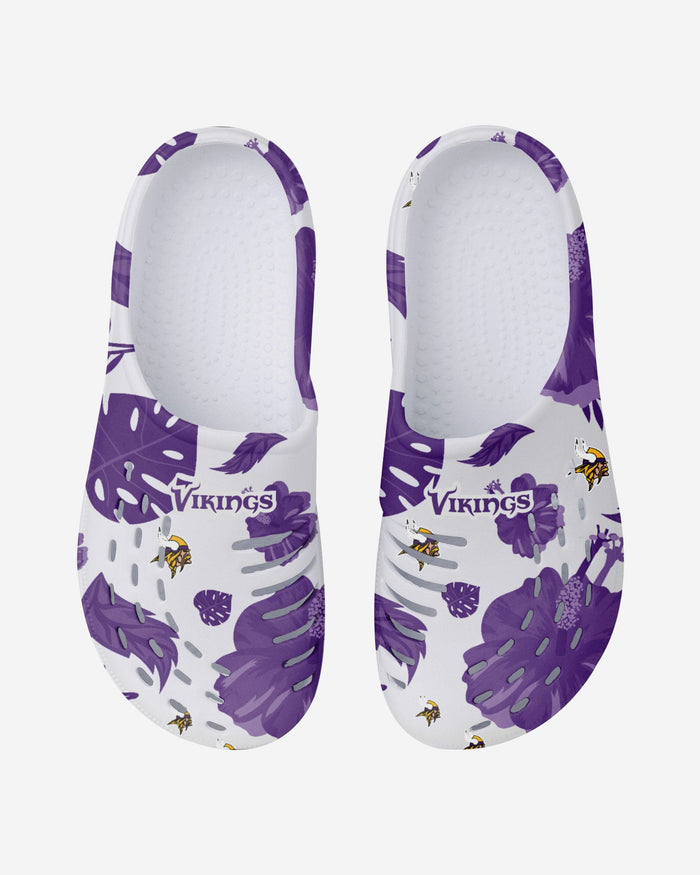 Minnesota Vikings Womens Floral White Clog FOCO - FOCO.com