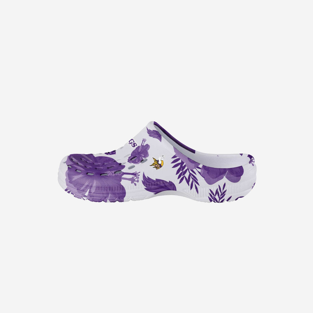 Minnesota Vikings Womens Floral White Clog FOCO S - FOCO.com