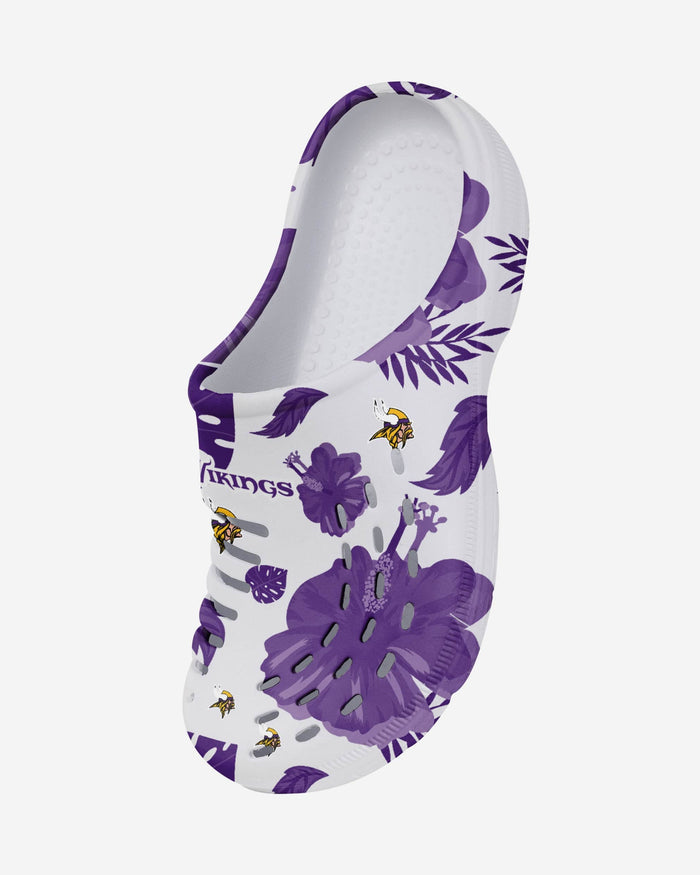 Minnesota Vikings Womens Floral White Clog FOCO - FOCO.com