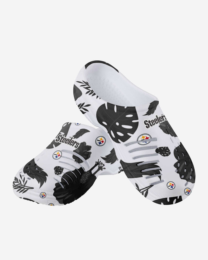 Pittsburgh Steelers Womens Floral White Clog FOCO - FOCO.com