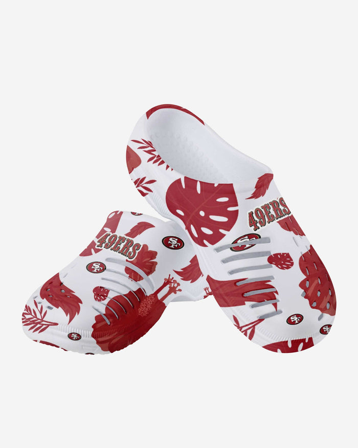 San Francisco 49ers Womens Floral White Clog FOCO - FOCO.com