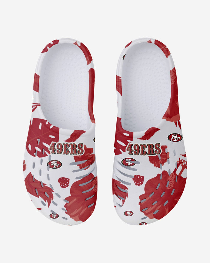 San Francisco 49ers Womens Floral White Clog FOCO - FOCO.com