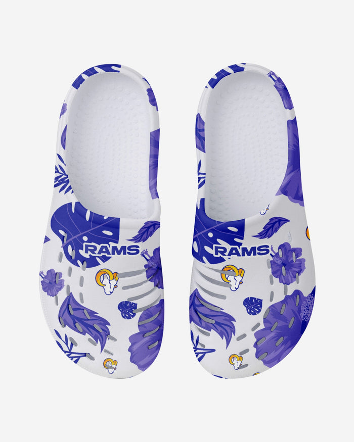 Los Angeles Rams Womens Floral White Clog FOCO - FOCO.com