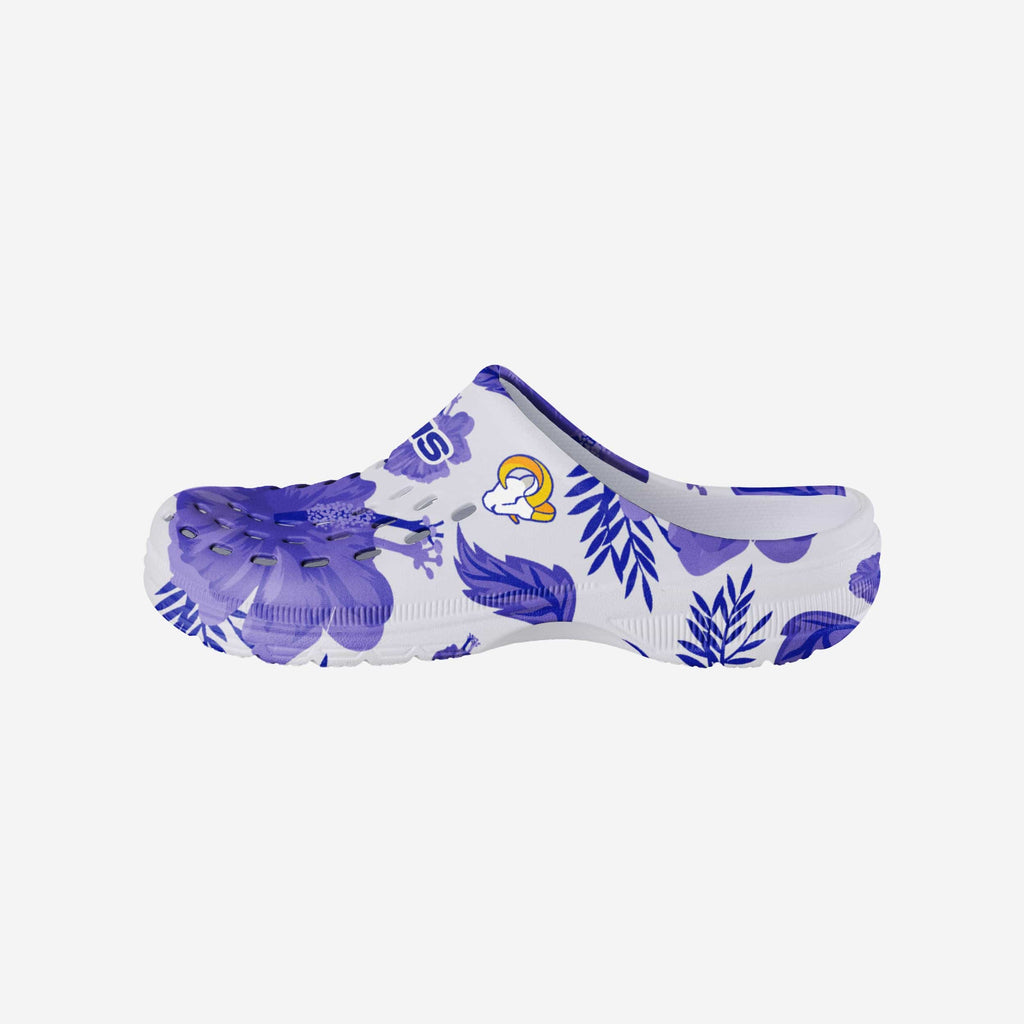 Los Angeles Rams Womens Floral White Clog FOCO S - FOCO.com