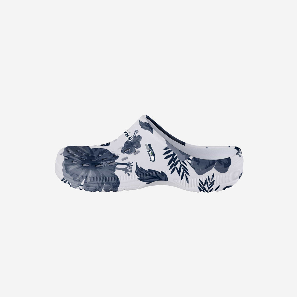 Seattle Seahawks Womens Floral White Clog FOCO S - FOCO.com