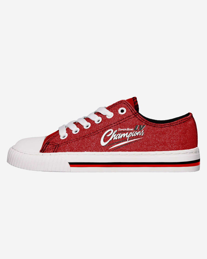 Tampa Bay Buccaneers Super Bowl LV Champions Womens Glitter Low Top Canvas Shoe FOCO S - FOCO.com