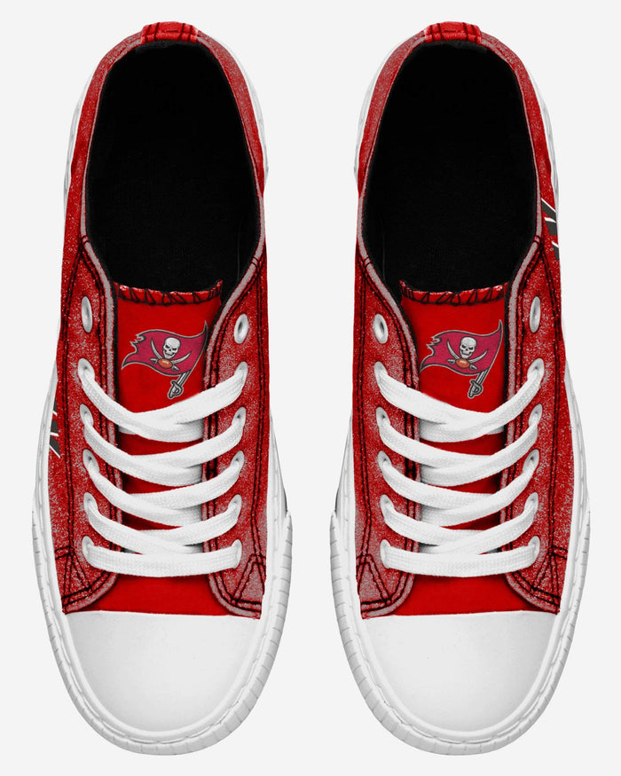 Tampa Bay Buccaneers Super Bowl LV Champions Womens Glitter Low Top Canvas Shoe FOCO - FOCO.com