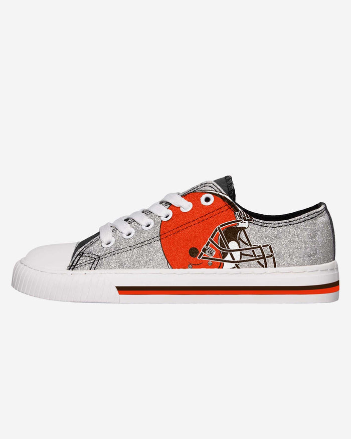 Cleveland Browns Womens Glitter Low Top Canvas Shoe FOCO 6 - FOCO.com