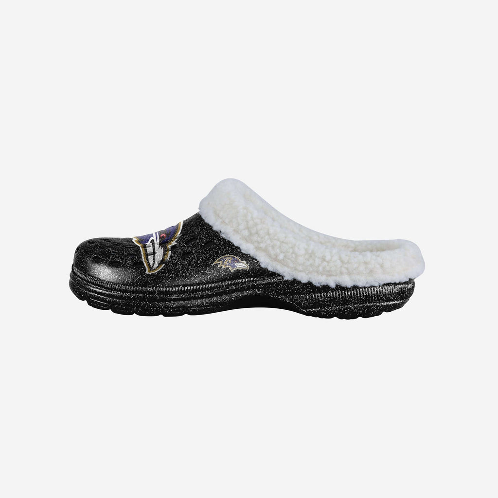 Baltimore Ravens Womens Sherpa Lined Glitter Clog FOCO S - FOCO.com