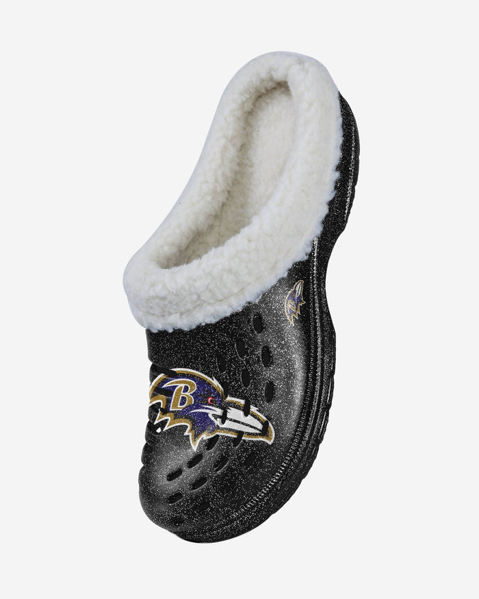 Baltimore Ravens Womens Sherpa Lined Glitter Clog FOCO - FOCO.com