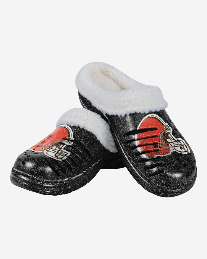 Cleveland Browns Womens Sherpa Lined Glitter Clog FOCO - FOCO.com