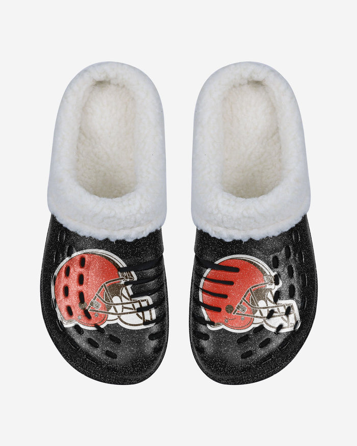 Cleveland Browns Womens Sherpa Lined Glitter Clog FOCO - FOCO.com