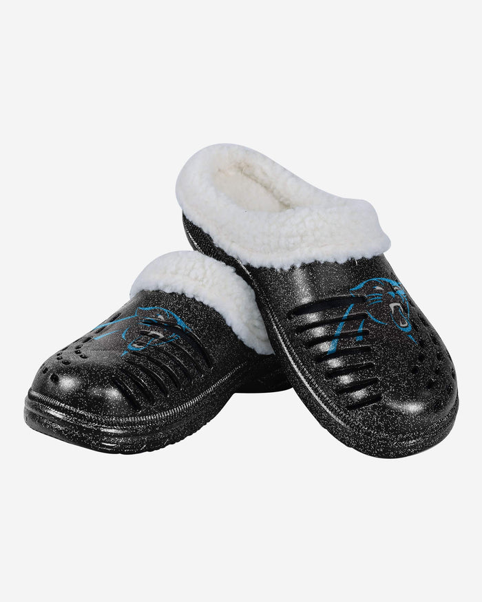 Carolina Panthers Womens Sherpa Lined Glitter Clog FOCO - FOCO.com