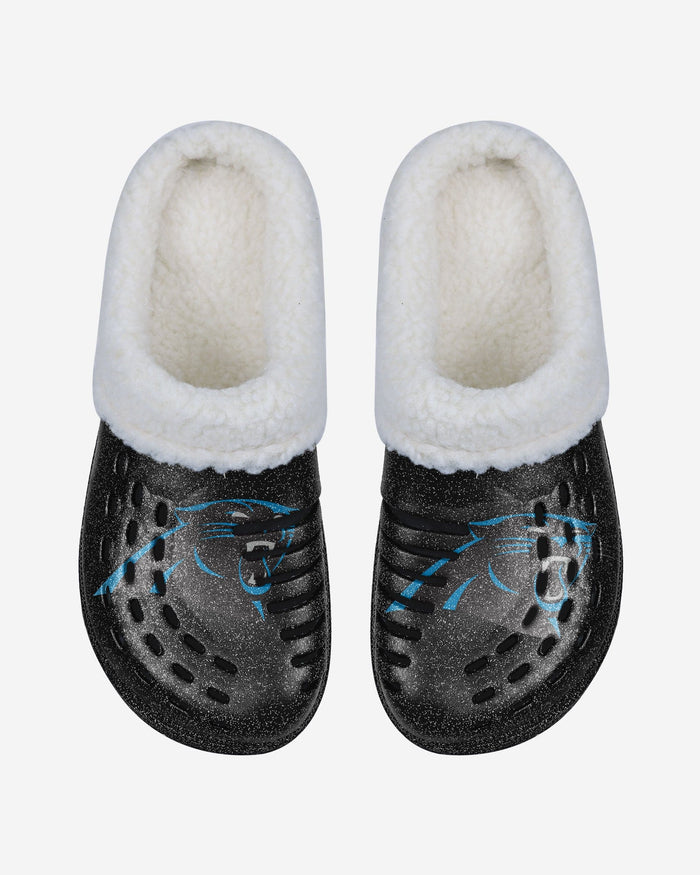 Carolina Panthers Womens Sherpa Lined Glitter Clog FOCO - FOCO.com